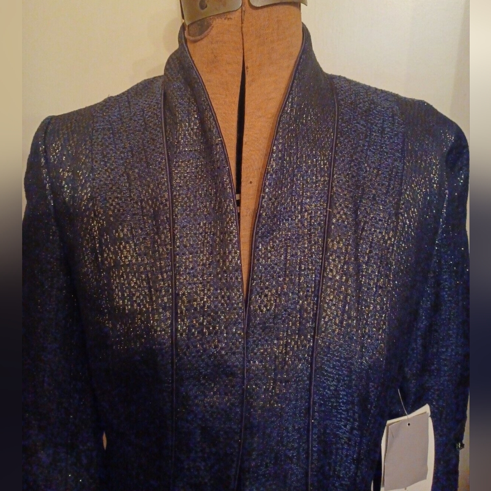 Theia Shimmer Evening Coat - Picture 2 of 6